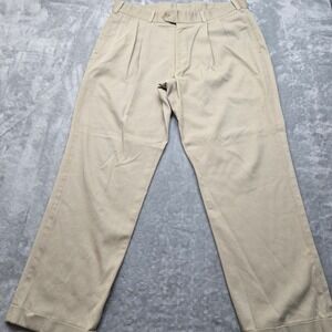 Bills Khakis M2 Bedford Cord Pleated Pants Mens 38 Khaki Tan Made in USA Cuffed